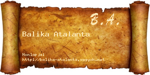 Balika Atalanta névjegykártya